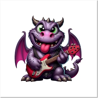 Dragon Playing Rock Posters and Art